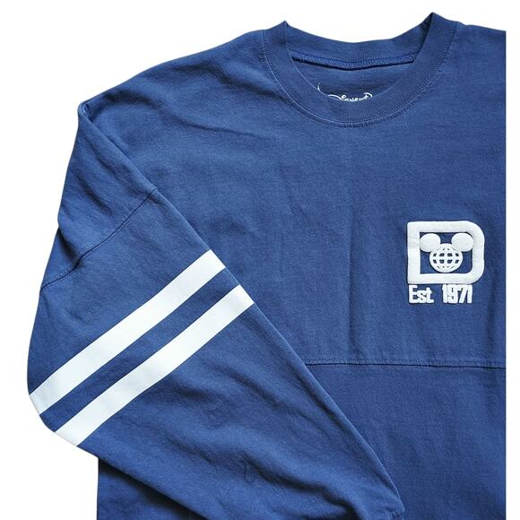 Disney Parks Spirit Jersey Walt Disney World Spell Out Blue Gray Pullover Sz S - Picture 3 of 9